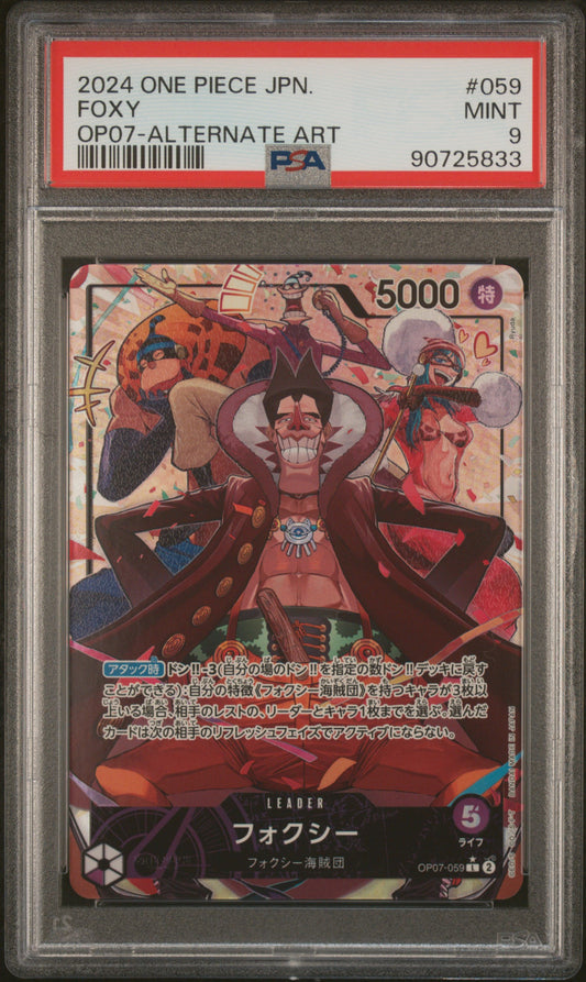 2024 One Piece Japanese Op07-500 Years In The Future #059 Foxy Alternate Art PSA 9