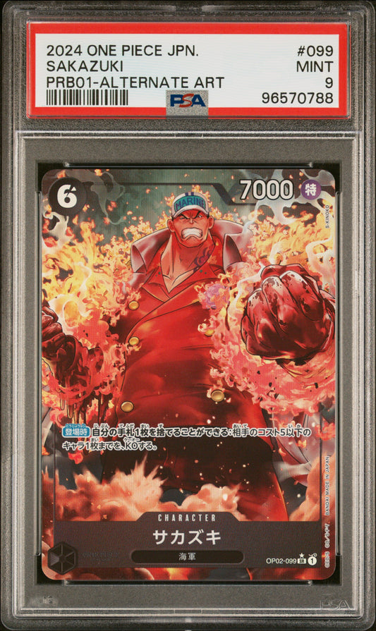 2024 One Piece Japanese Prb01-Premium Booster -One Piece Card The Best- #099 Sakazuki Alternate Art PSA 9