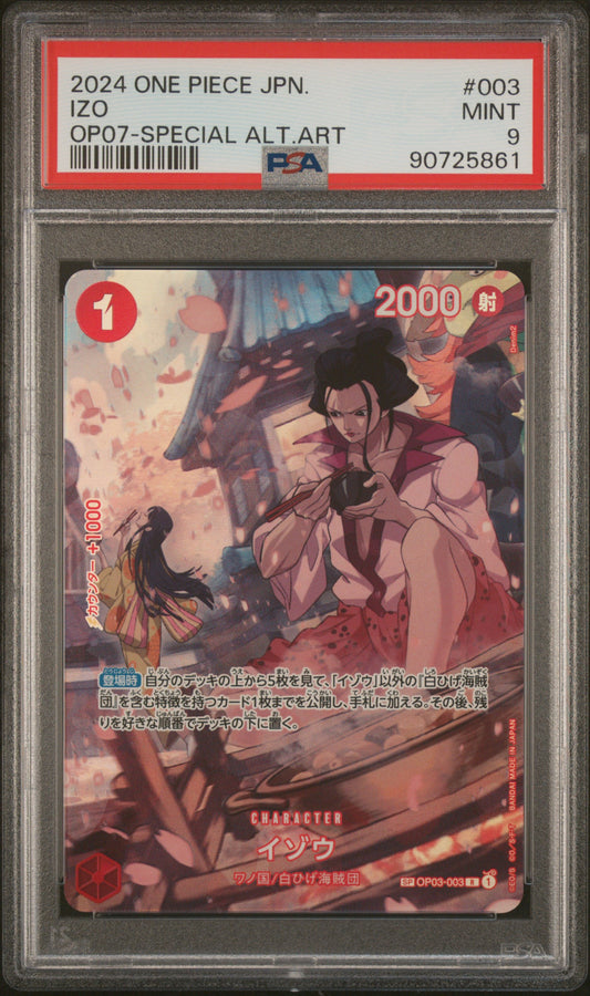 2024 One Piece Japanese Op07-500 Years In The Future #003 Izo Special Alternate Art PSA 9