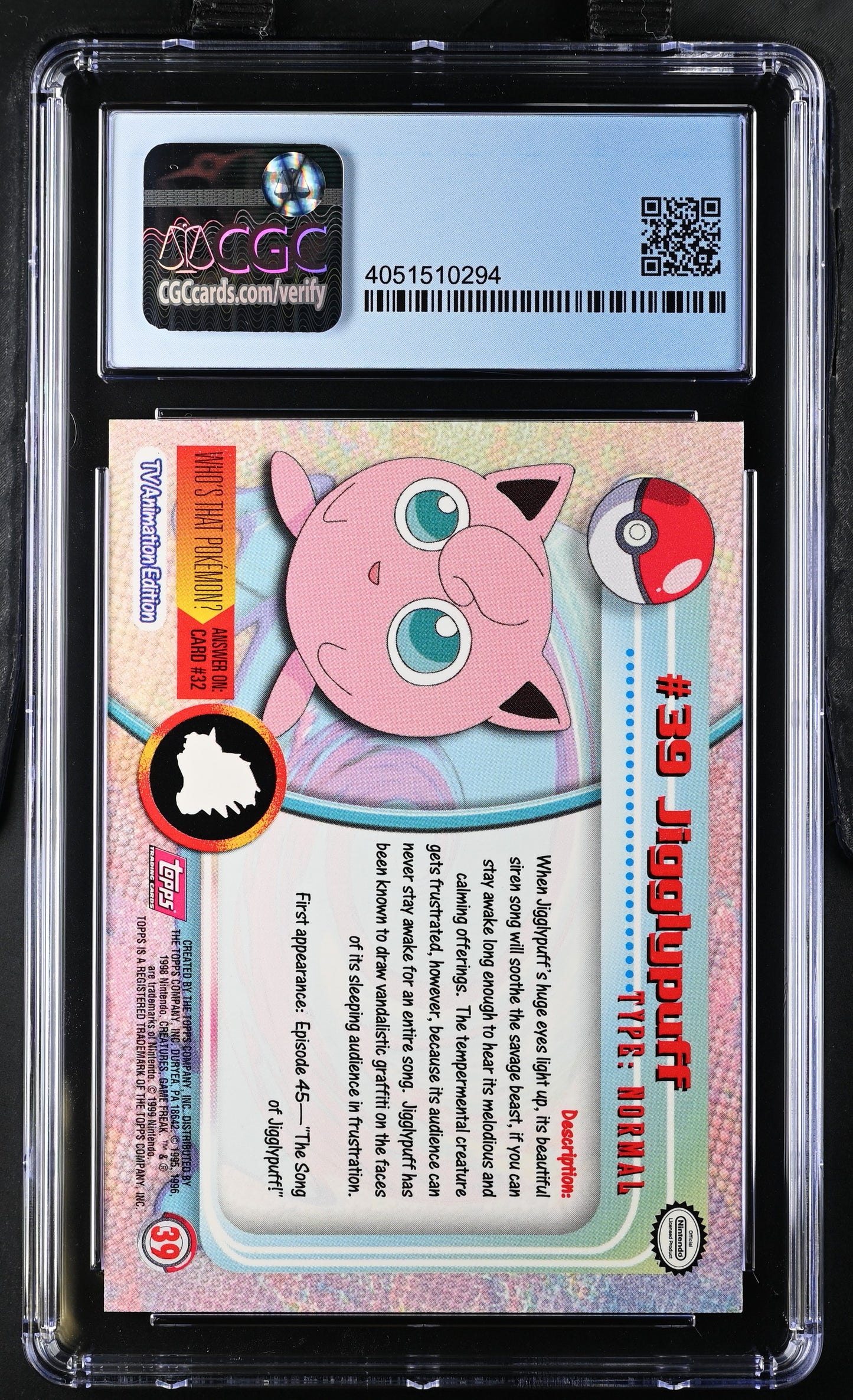 1999 Series 1 #39 Jigglypuff CGC 10