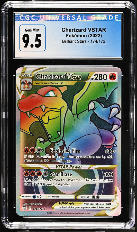 2022 Brilliant Stars #174/172 Charizard VSTAR CGC 10