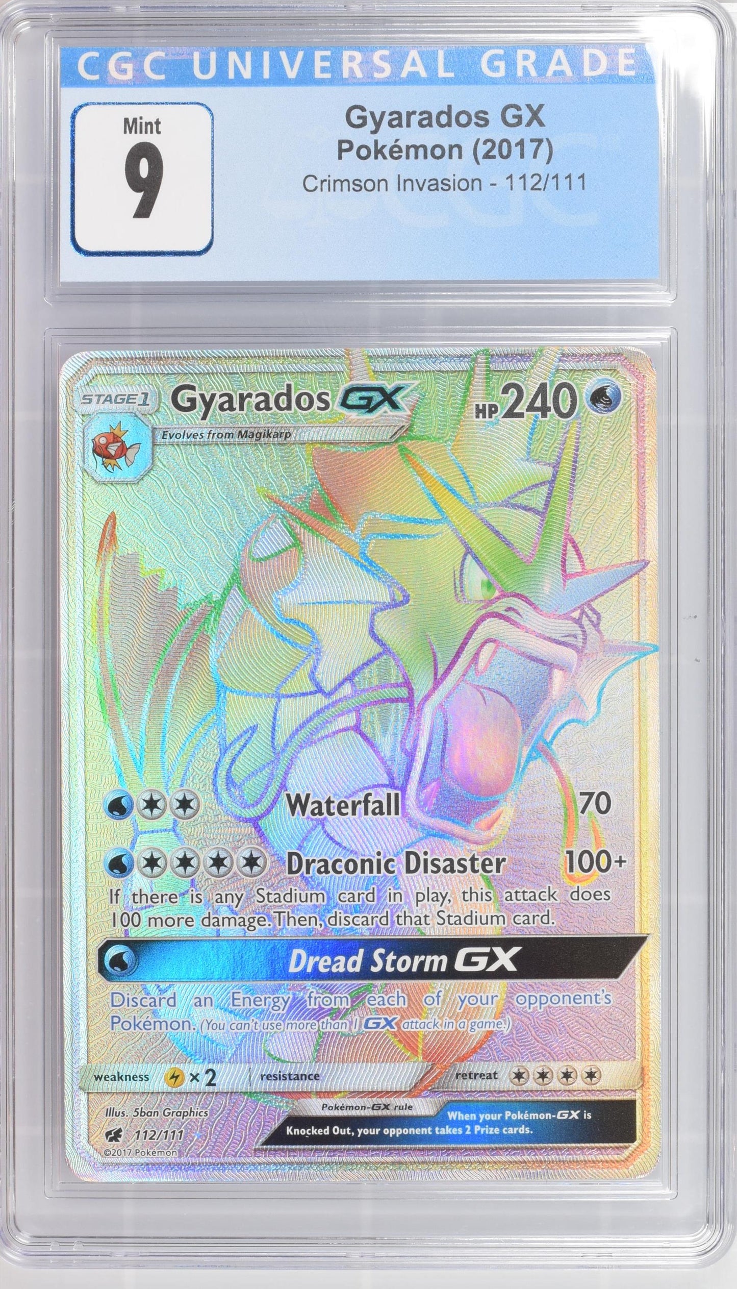 2017 Crimson Invasion #112/111 Gyarados GX CGC 9
