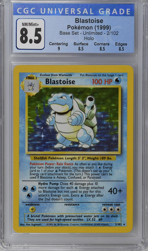 1999 Base Set #2/102 Blastoise CGC 8.5