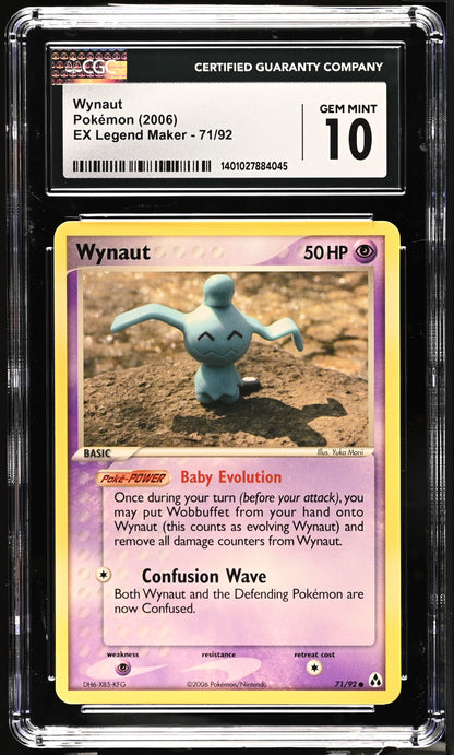 2006 EX Legend Maker #71/92 Wynaut CGC 10