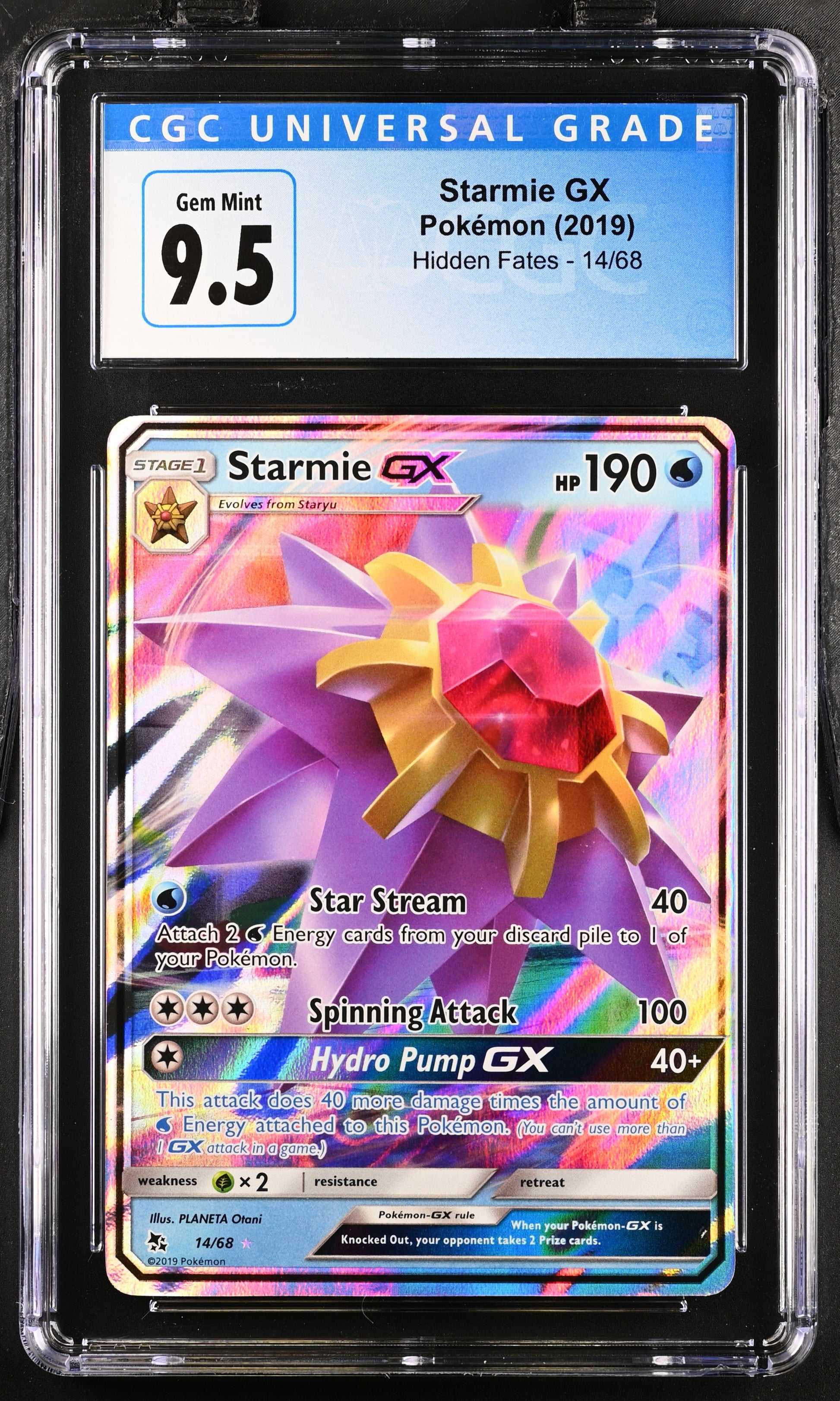 2019 Hidden Fates #14/68 Starmie GX CGC 10