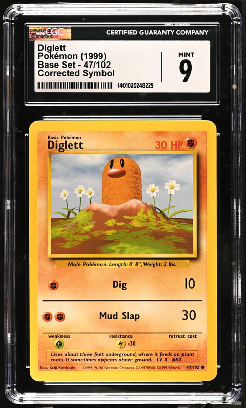 1999 Base Set #47/102 Diglett CGC 9