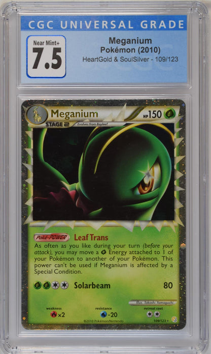 2010 HeartGold & SoulSilver #109/123 Meganium CGC 7.5