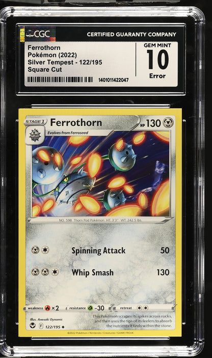 2022 Silver Tempest #122/195 Ferrothorn CGC 10