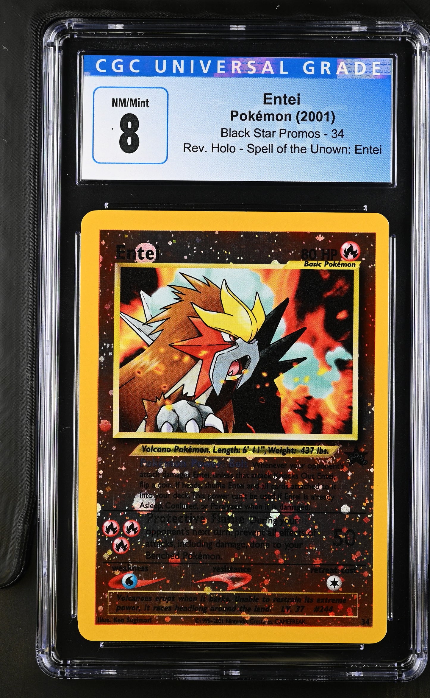 2001 Black Star Promos #34 Entei CGC 8