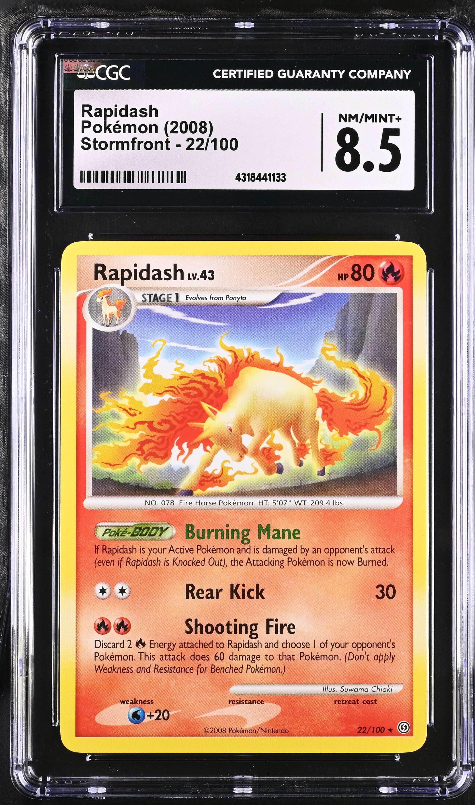 2008 Stormfront #22/100 Rapidash CGC 8.5