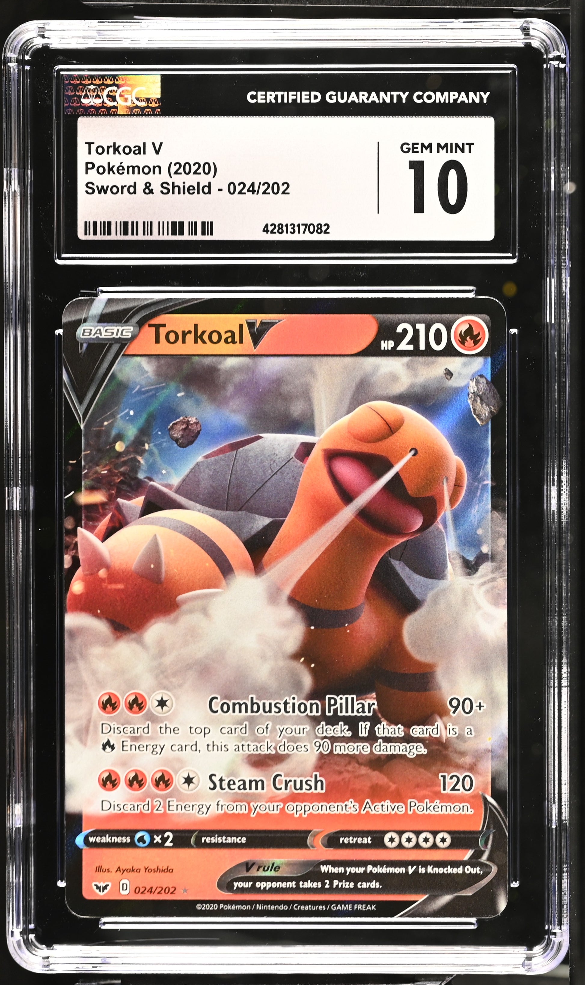 2020 Sword & Shield #024/202 Torkoal V CGC 10