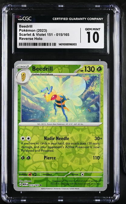 2023 Scarlet & Violet 151 #015/165 Beedrill CGC 10