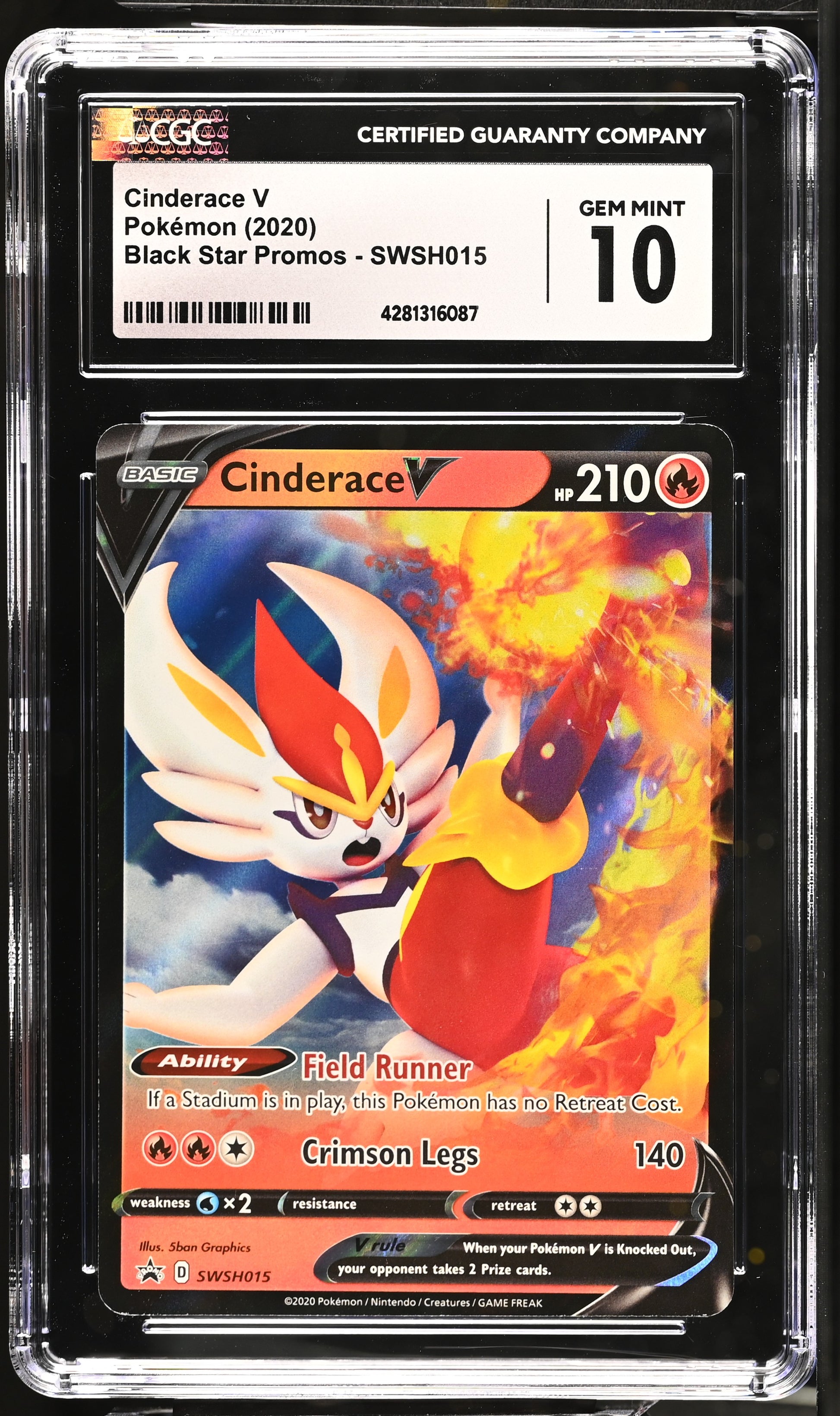2020 Black Star Promos #SWSH015 Cinderace V CGC 10