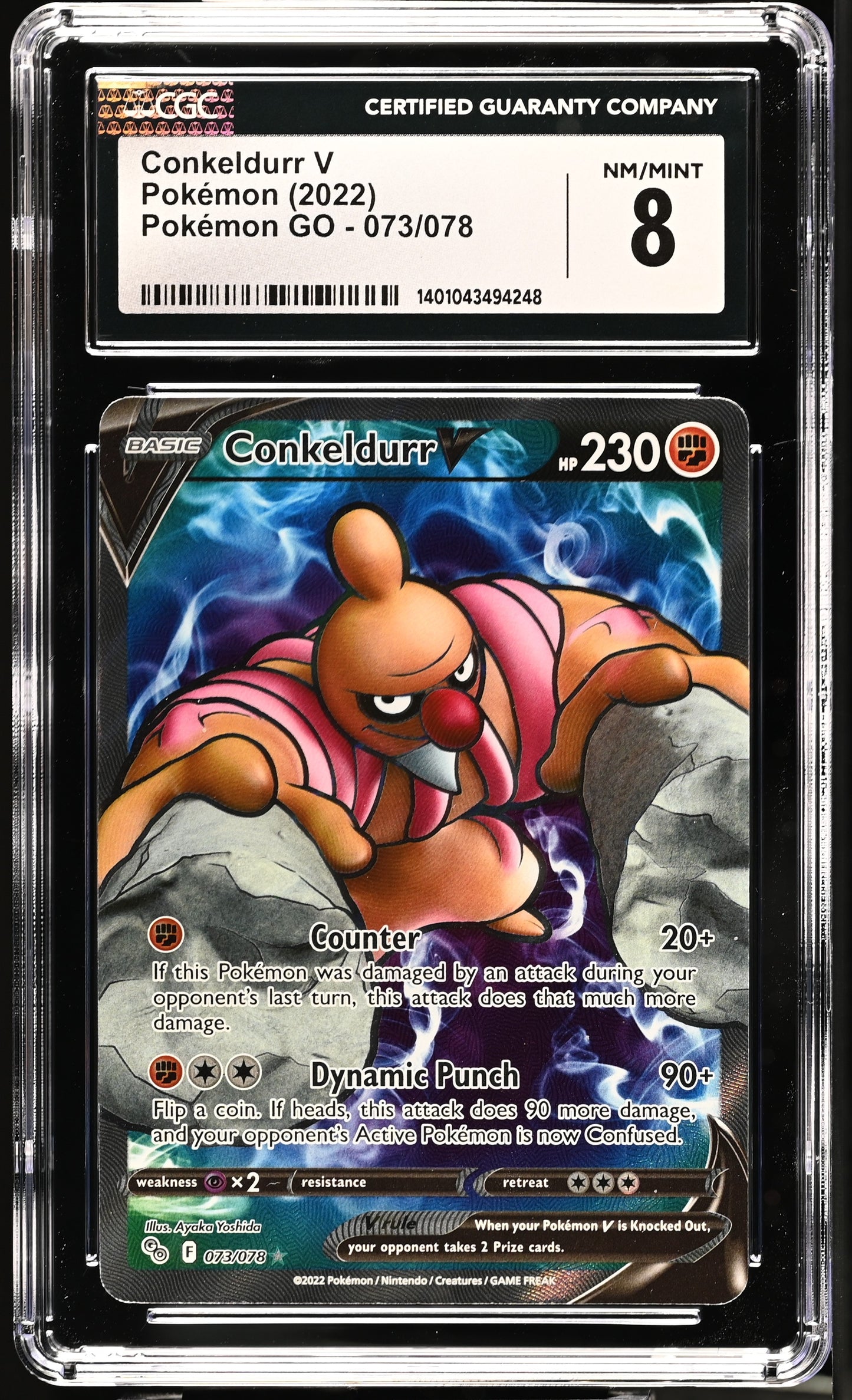 2022 Pok^mon GO #073/078 Conkeldurr V CGC 8