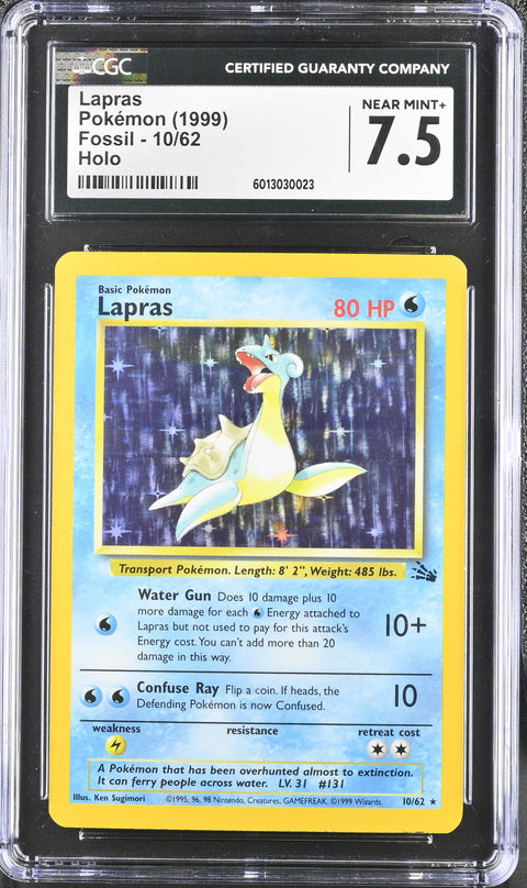 1999 Fossil #10/62 Lapras CGC 7.5