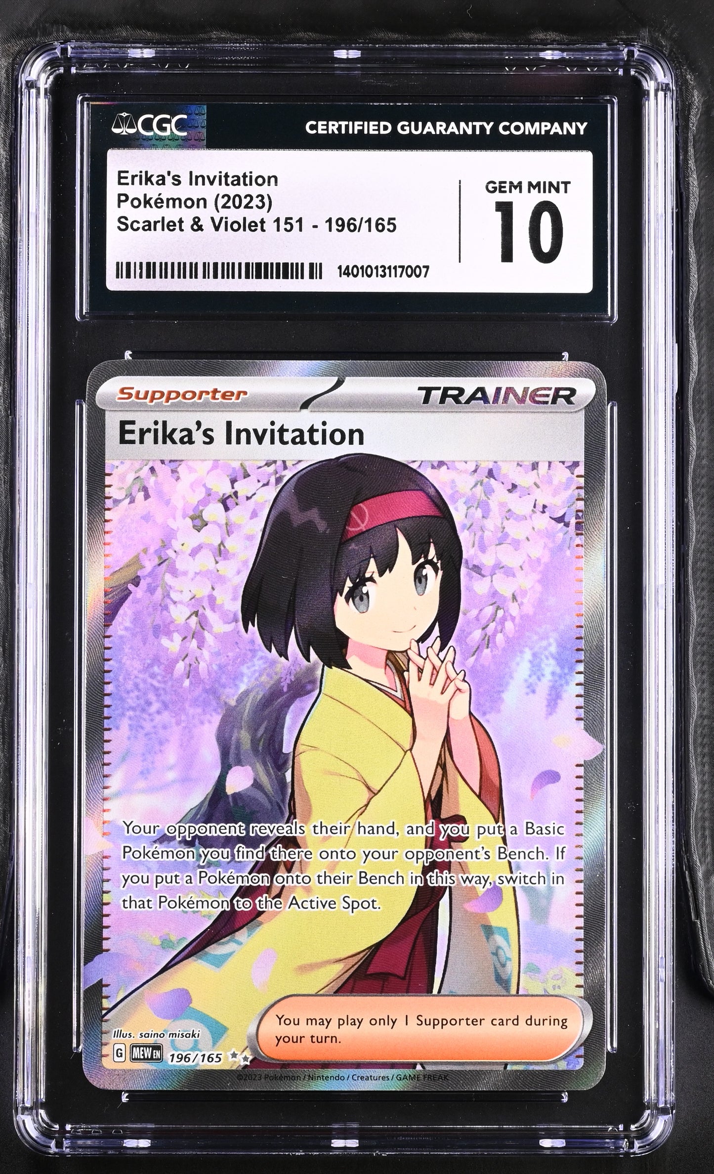 2023 Scarlet & Violet 151 #196/165 Erika's Invitation CGC 10