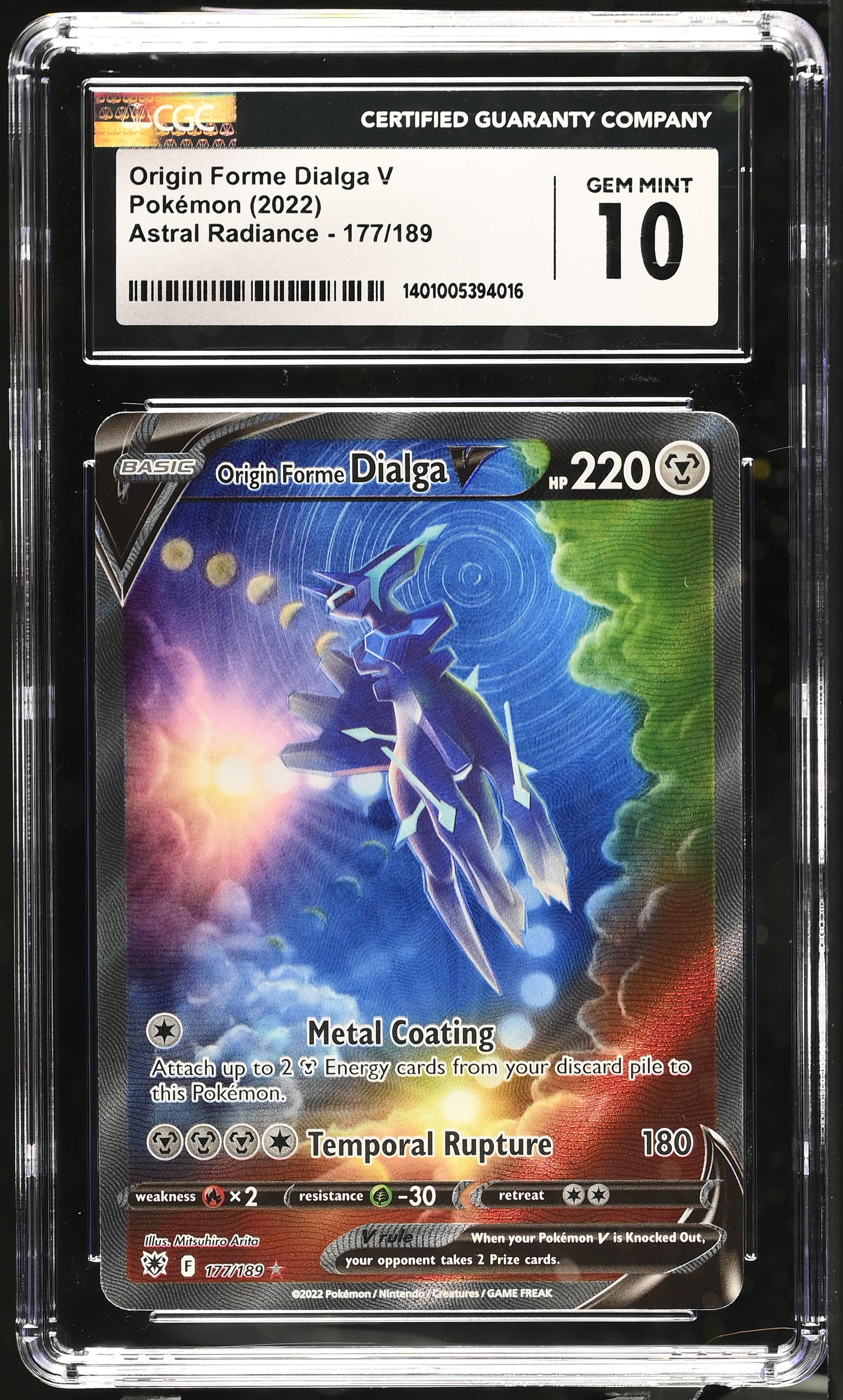 2022 Astral Radiance #177/189 Origin Forme Dialga V CGC 10