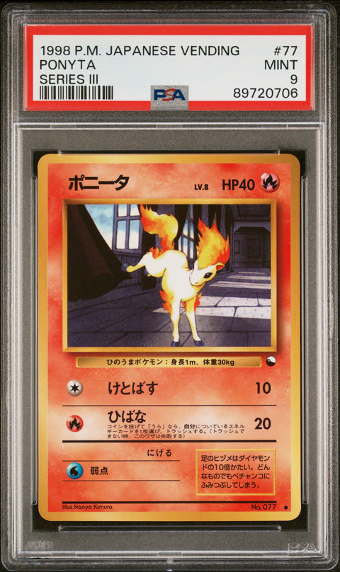 1998 Pokemon Japanese Vending #77 Ponyta Series Iii PSA 9