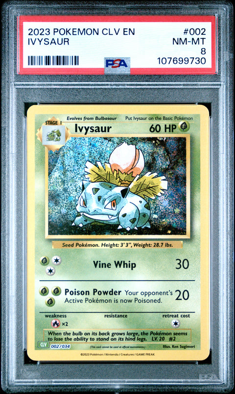 2023 Pokemon Clv-TCG Classic Venusaur & Lugia Ex Deck #002 Ivysaur PSA 8