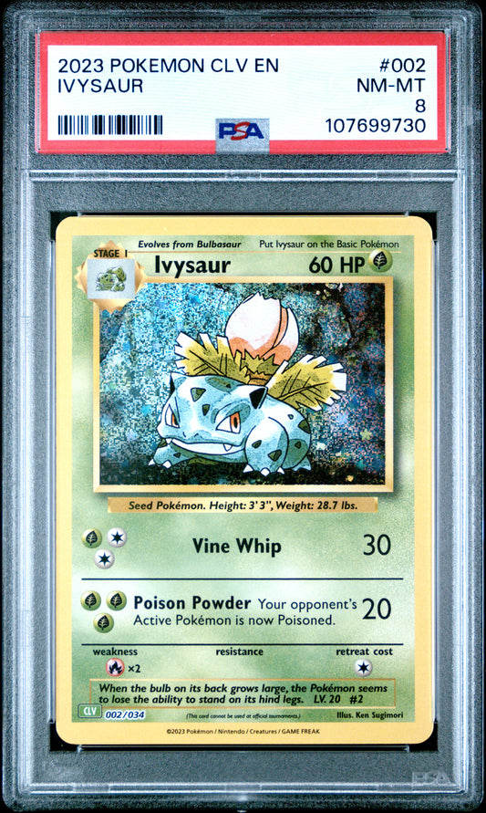 2023 Pokemon Clv-TCG Classic Venusaur & Lugia Ex Deck #002 Ivysaur PSA 8