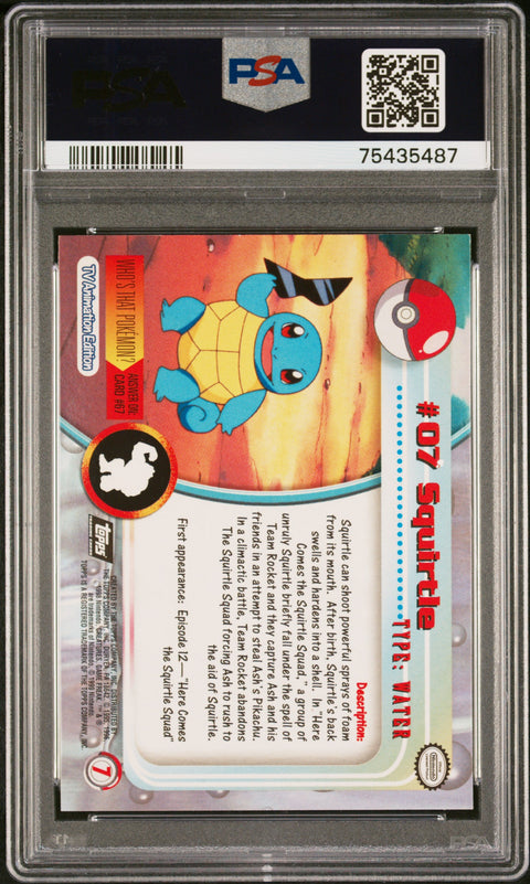 1999 Topps Pokemon Tv #7 Squirtle Foil PSA 9