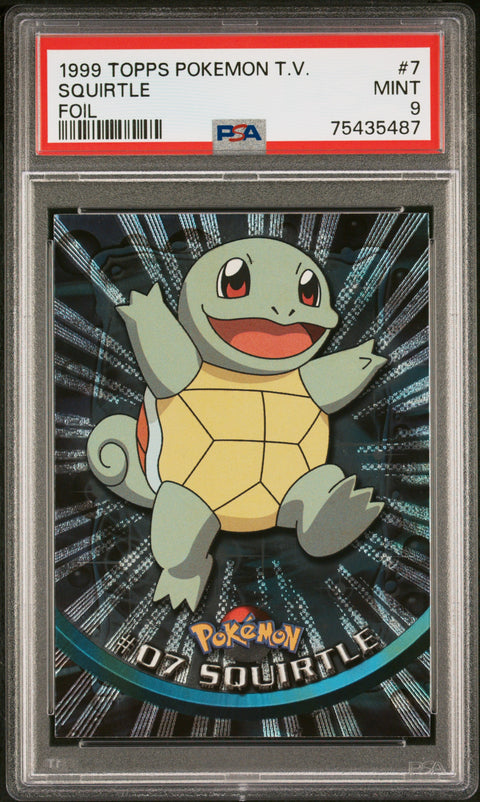 1999 Topps Pokemon Tv #7 Squirtle Foil PSA 9