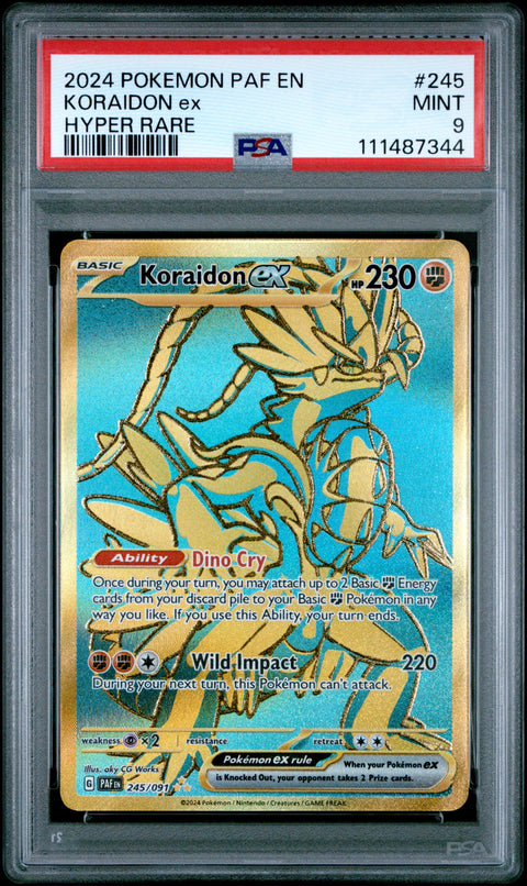 2024 Pokemon Paf En-Paldean Fates #245 Koraidon Ex Hyper Rare PSA 9