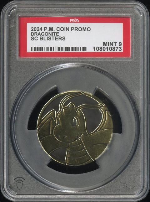 2024 Pokemon Coin Promo Dragonite Sc Blister PSA 9