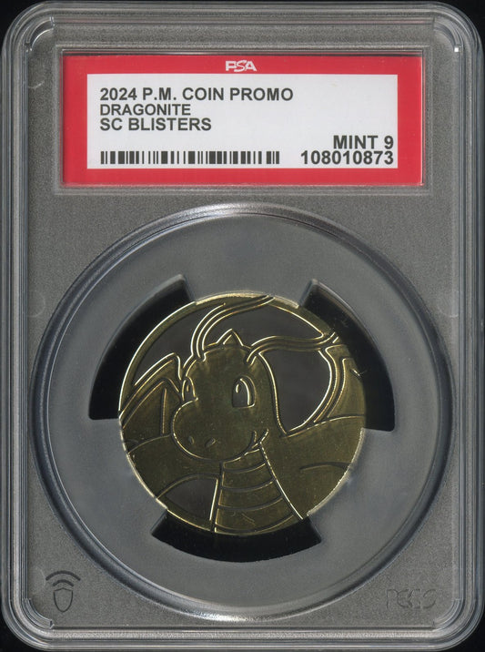 2024 Pokemon Coin Promo Dragonite Sc Blister PSA 9