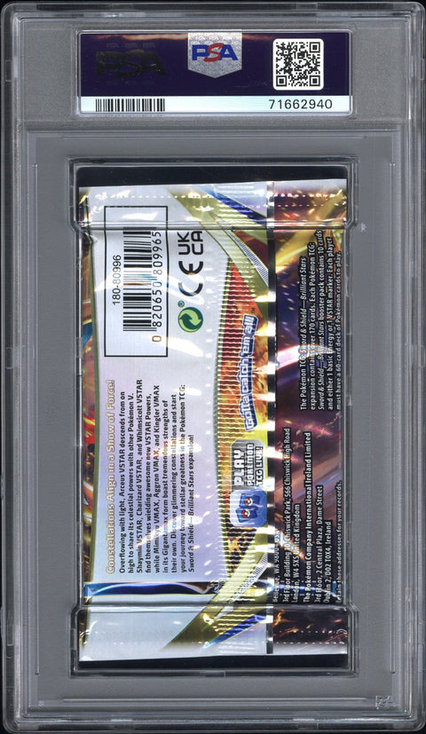 2022 Pokemon Int'L Sword & Shield Brilliant Stars Foil Pack PSA 10