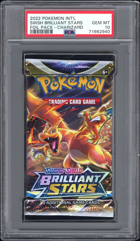 2022 Pokemon Int'L Sword & Shield Brilliant Stars Foil Pack PSA 10