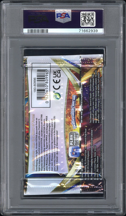 2022 Pokemon Sword & Shield Brilliant Stars Foil Pack PSA 8