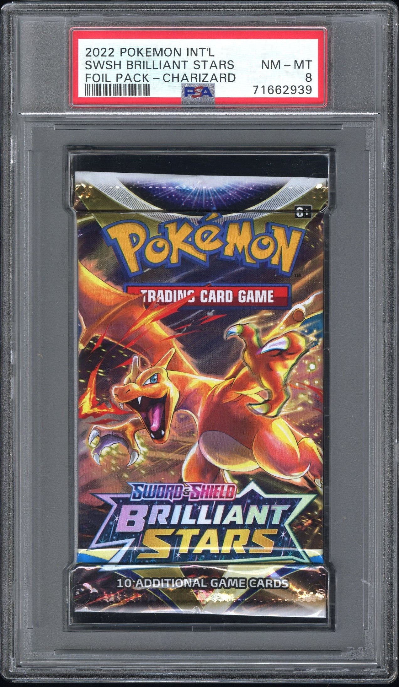 2022 Pokemon Sword & Shield Brilliant Stars Foil Pack PSA 8