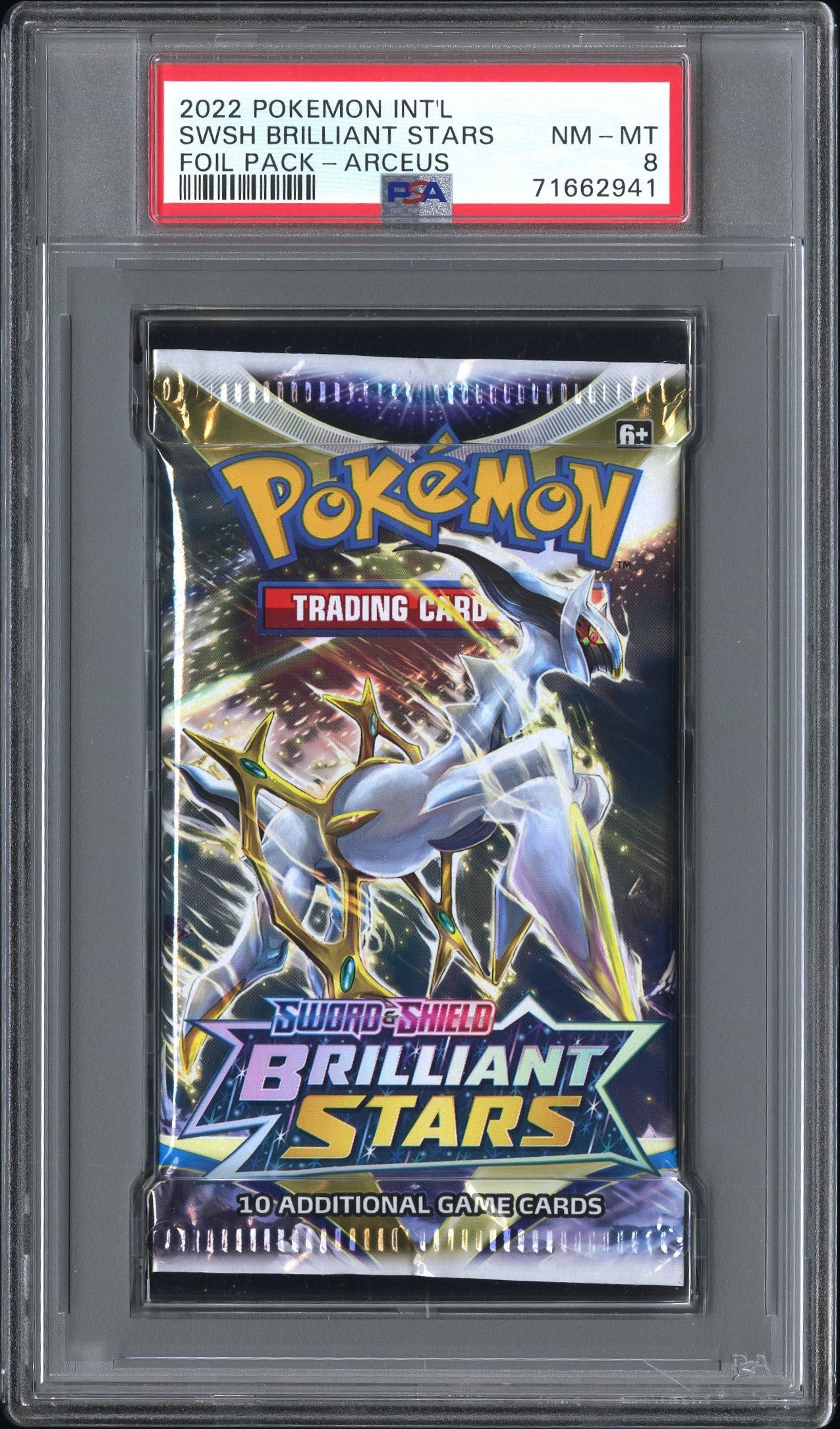 2022 Pokemon SWSH Brilliant Stars Foil Pack PSA 8