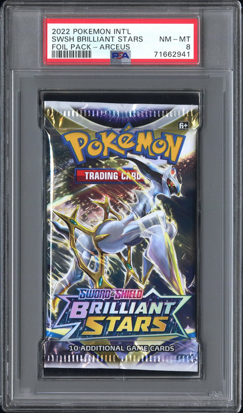 2022 Pokemon SWSH Brilliant Stars Foil Pack PSA 8