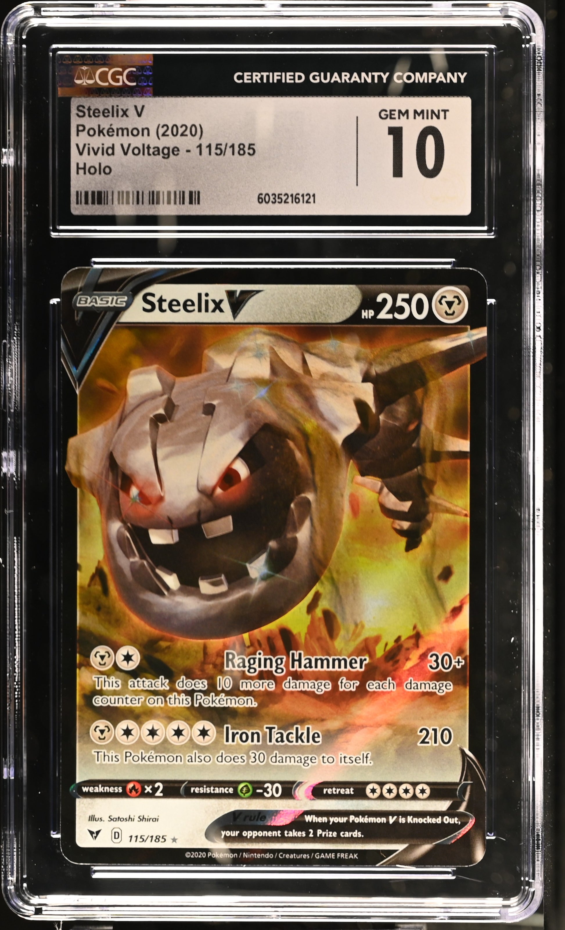 2020 Vivid Voltage #115/185 Steelix V CGC 10