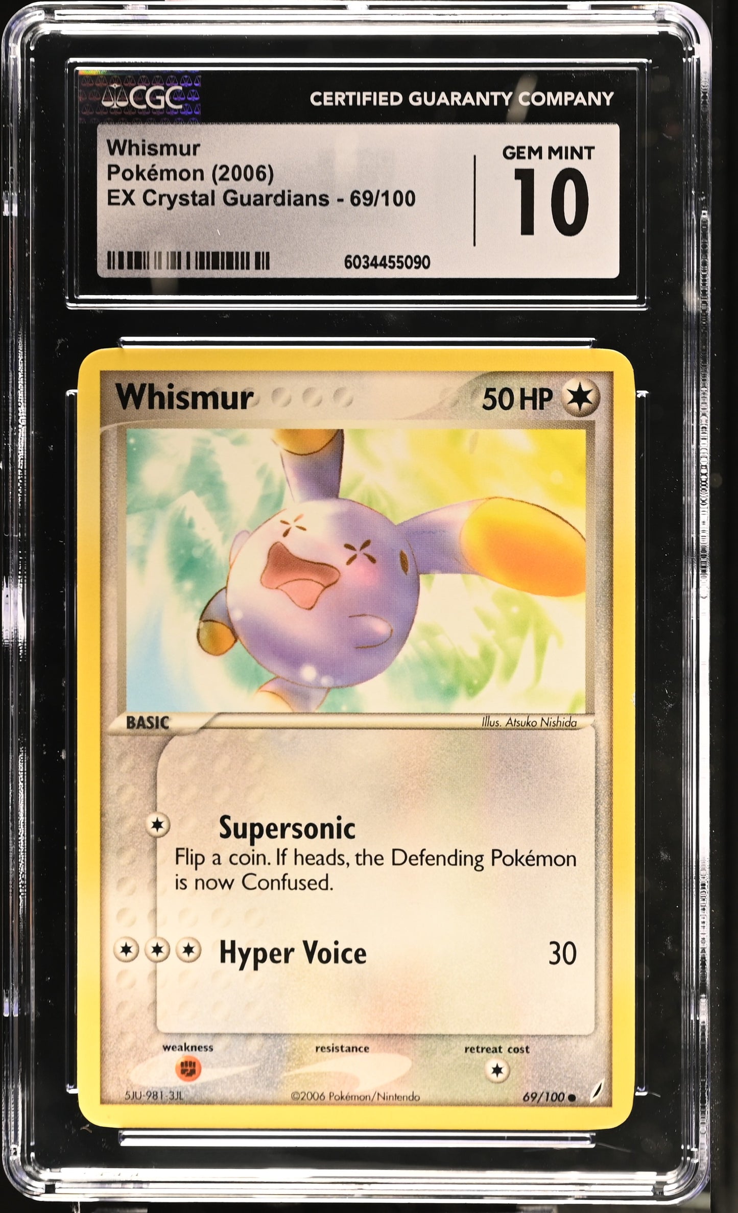 2006 EX Crystal Guardians #69/100 Whismur CGC 10