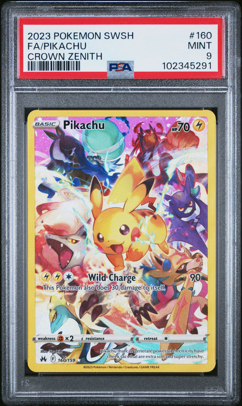 2023 Pokemon Sword And Shield Crown Zenith Fa/Pikachu #160 PSA 9