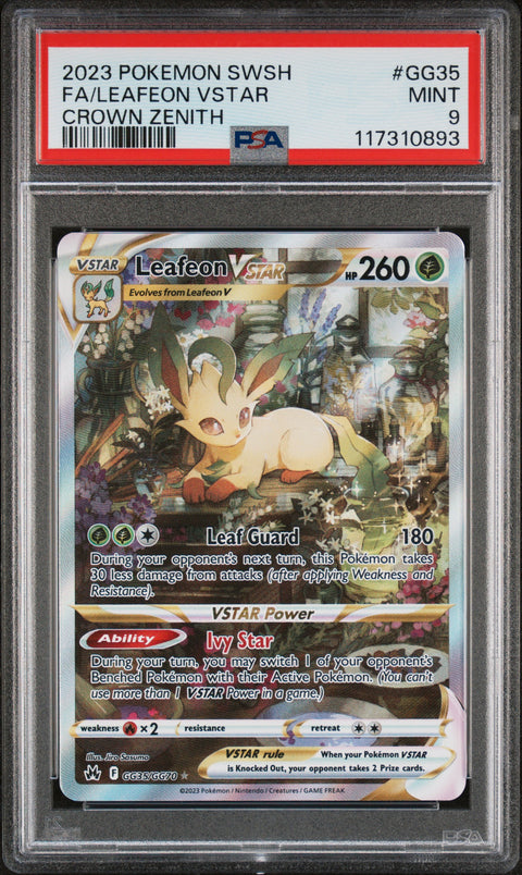 2023 Pokemon Sword And Shield Crown Zenith Fa/Leafeon Vstar #GG35 PSA 9