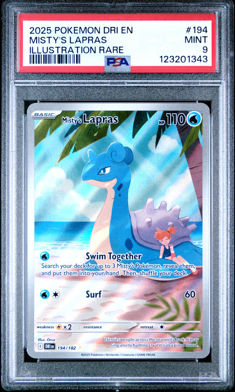 2025 Pokemon Dri En-Destined Rivals Misty'S Lapras #194 PSA 9