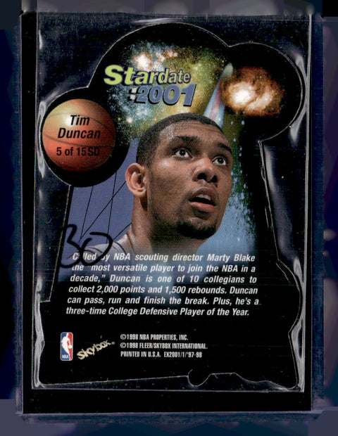 1997-98 E-X2001 #5 SD Tim Duncan X2001 - Star Date 2001