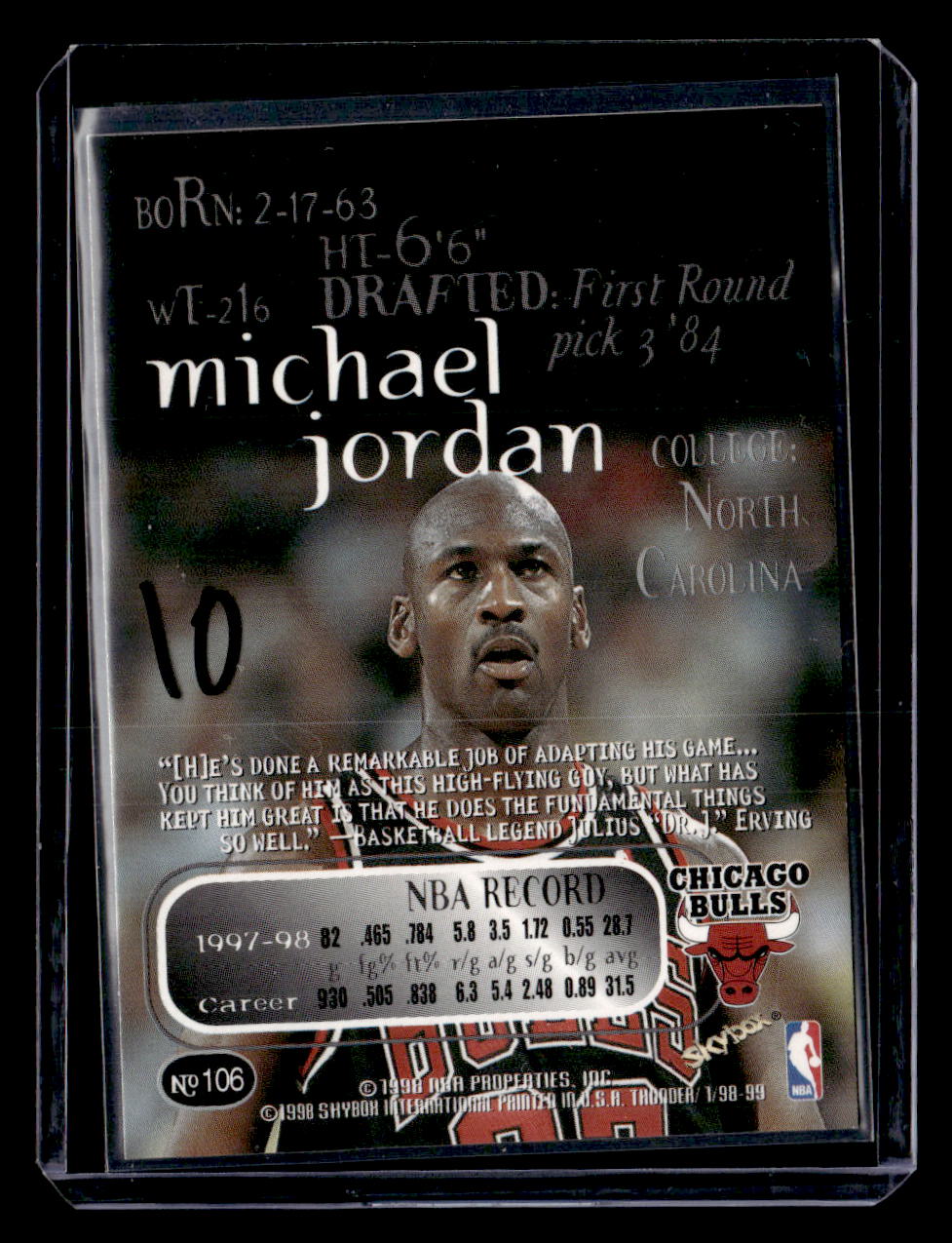1998-99 SkyBox Thunder #106 Michael Jordan Rave #/150