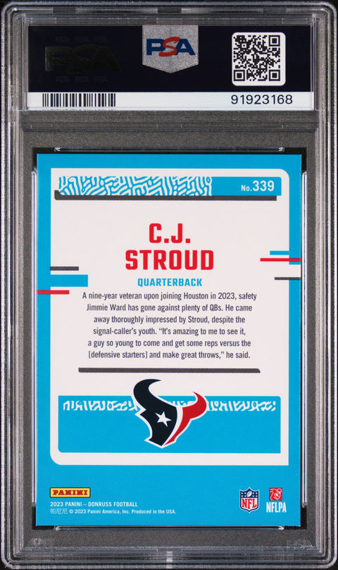 2023 Panini Donruss #339 Cj Stroud PSA 10 91923168