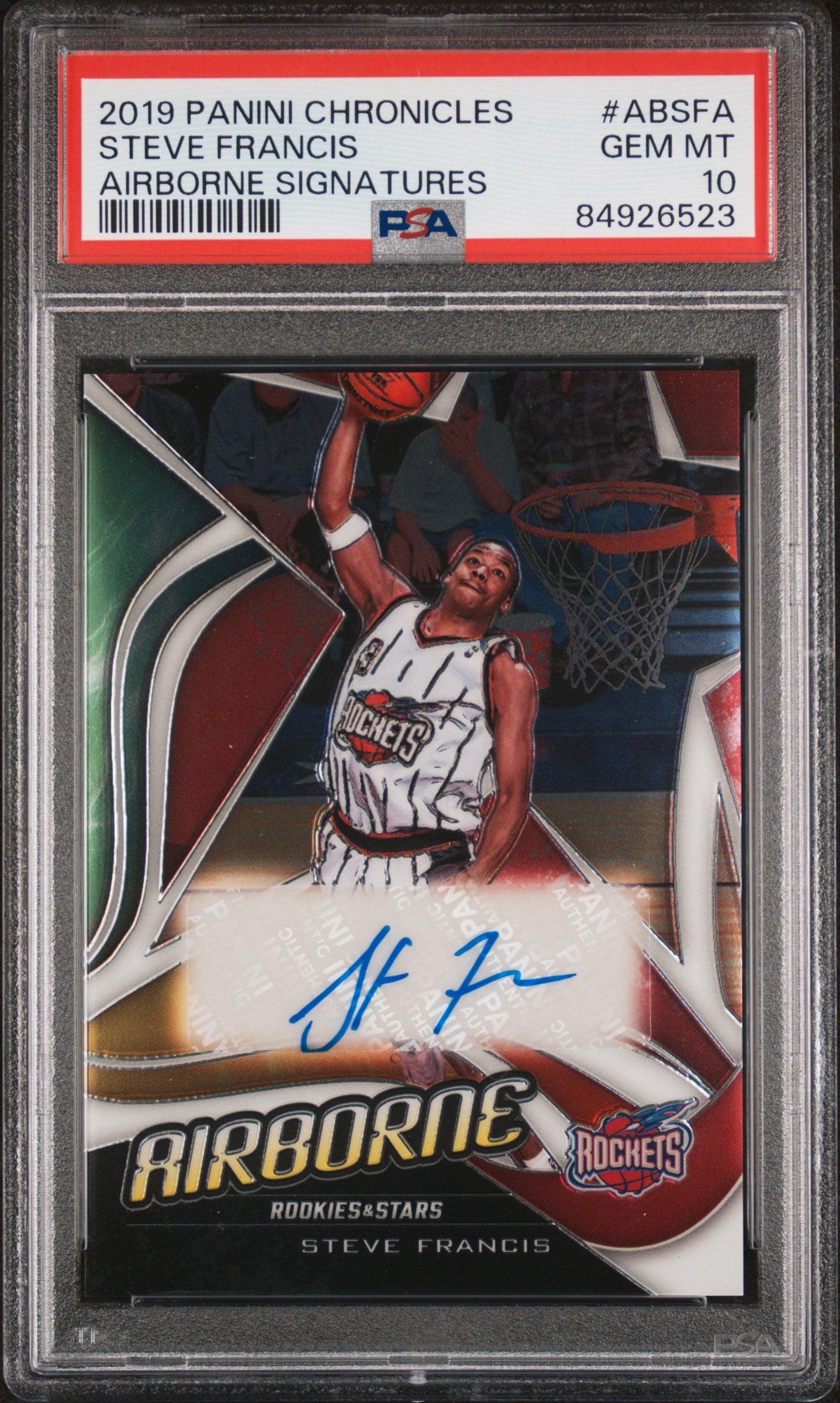 2019 Panini Chronicles #ABSFA Steve Francis Airborne Signatures PSA 10 84926523