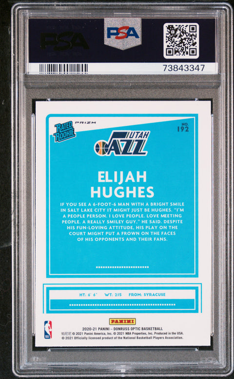2020 Panini Donruss Optic #192 Elijah Hughes Blue Velocity PSA 10 73843347