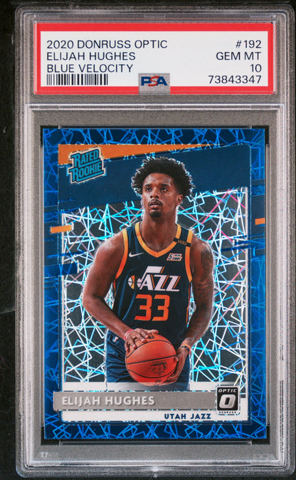 2020 Panini Donruss Optic #192 Elijah Hughes Blue Velocity PSA 10 73843347