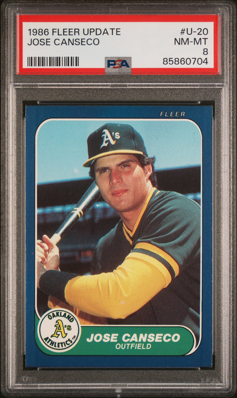 1986 Fleer Update #U-20 Jose Canseco PSA 8 85860704