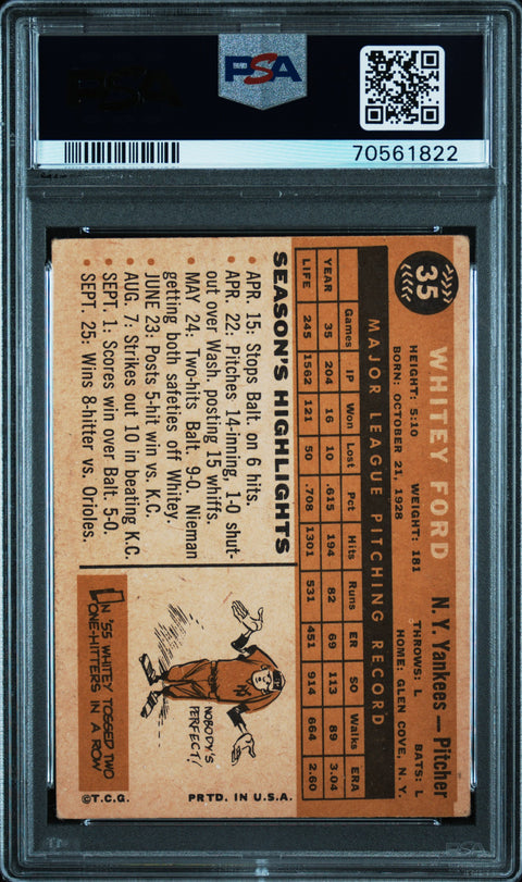1960 Topps #35 Whitey Ford PSA 4 70561822
