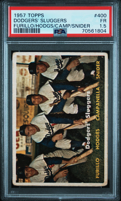 1957 Topps #400 Dodgers' Sluggers Furillo/Hodgs/Camp/Snider PSA 1.5 70561804