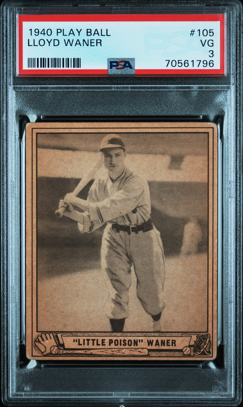 1940 Play Ball #105 Lloyd Waner PSA 3 70561796